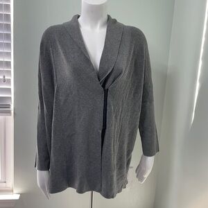 B. Boutique by Evergreen gray zipper cardigan sweater NEW